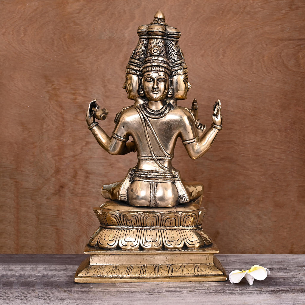 Brass Lord Brahma Statue (16 Inch) Vedansh Craft
