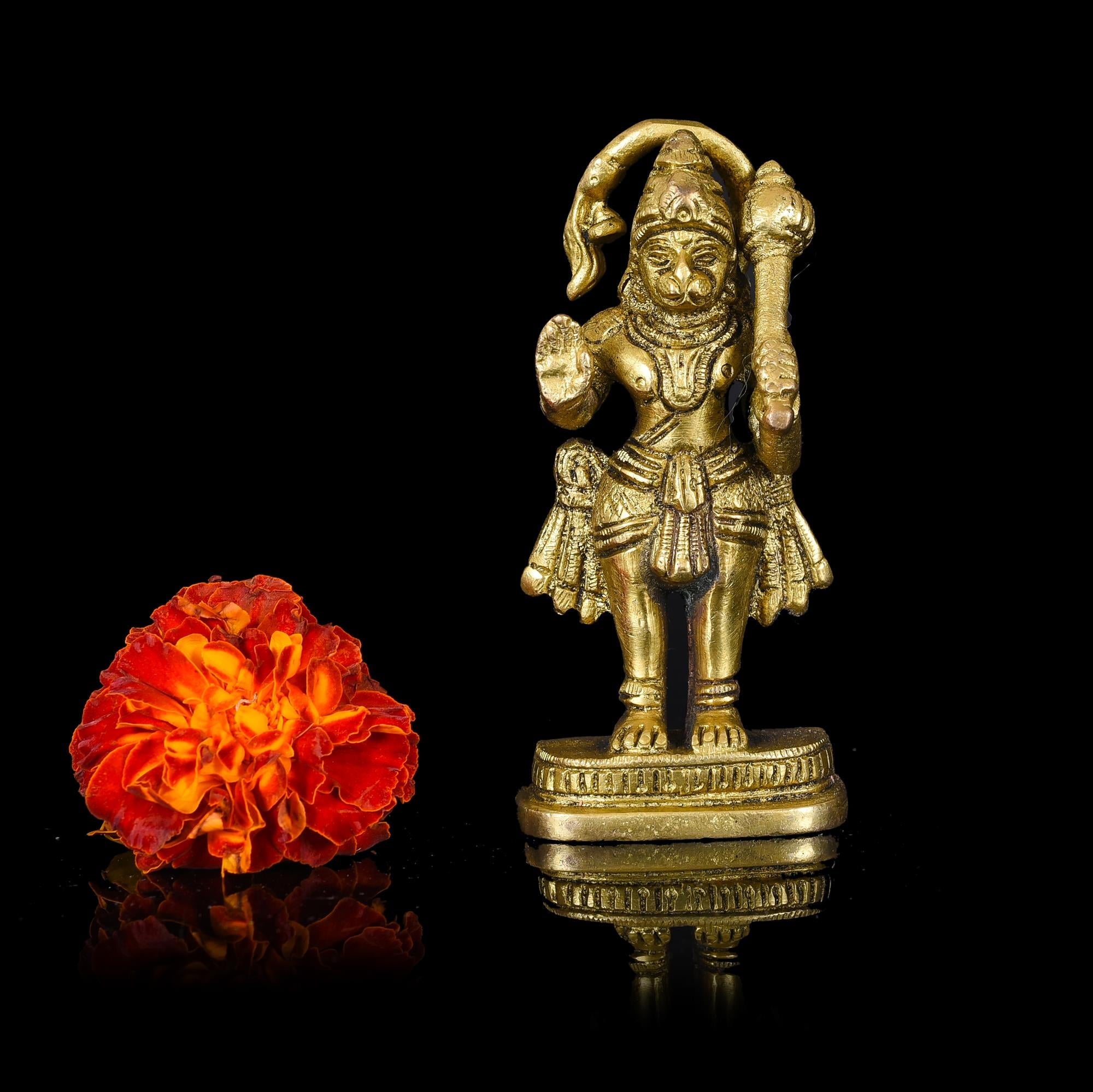 Brass Standing Hanuman Idol (4 Inch) Vedansh Craft