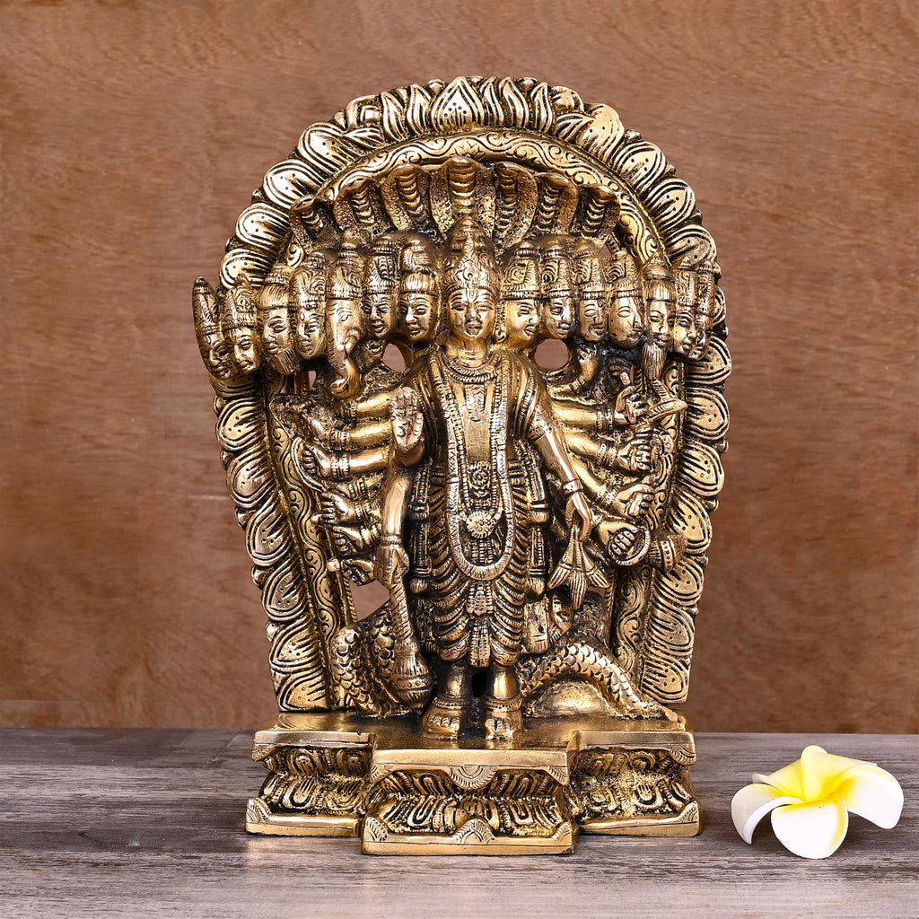 Brass Vishwaroopam Vishnu Statue (11") Vedansh Craft