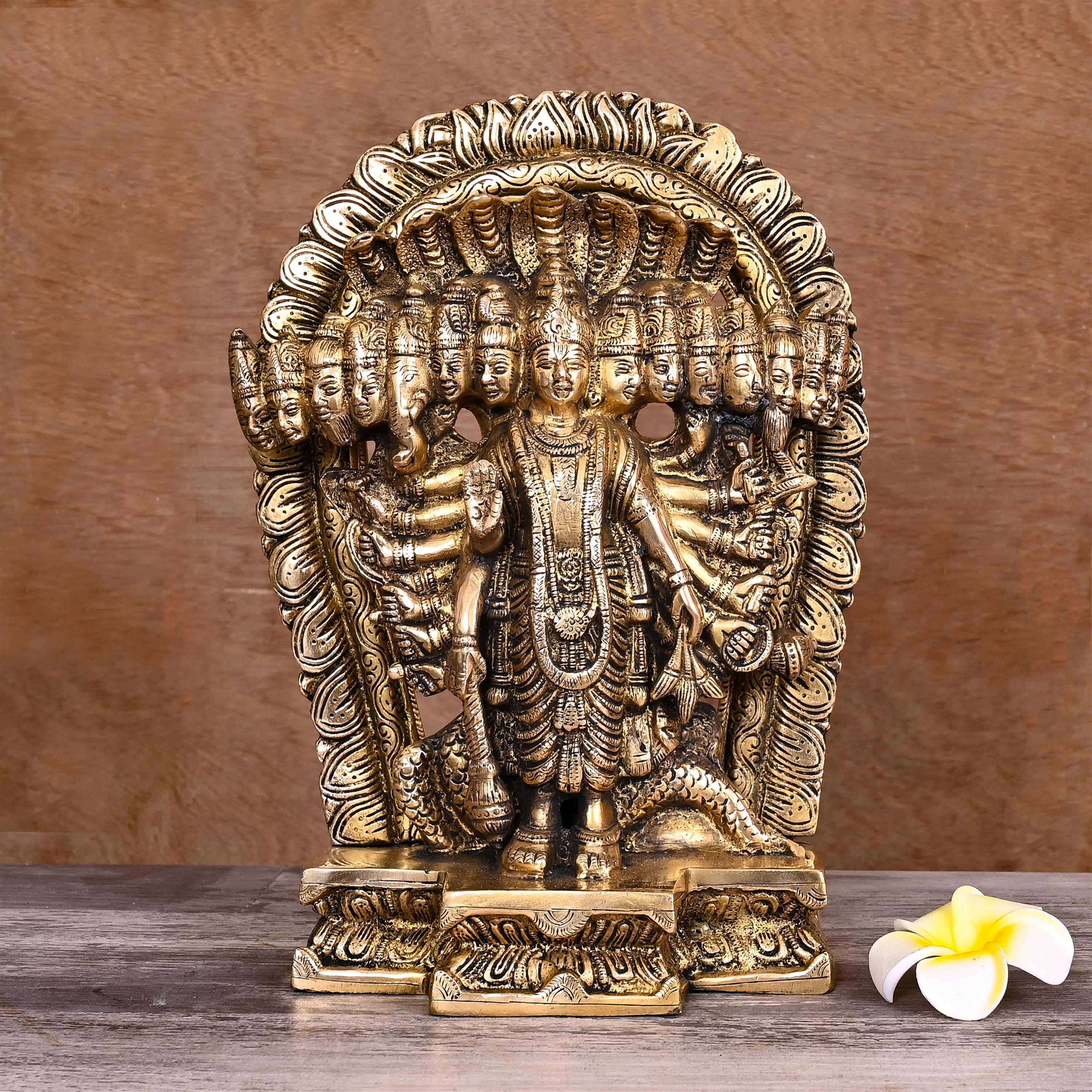 Brass Vishwaroopam Vishnu Statue (11") Vedansh Craft