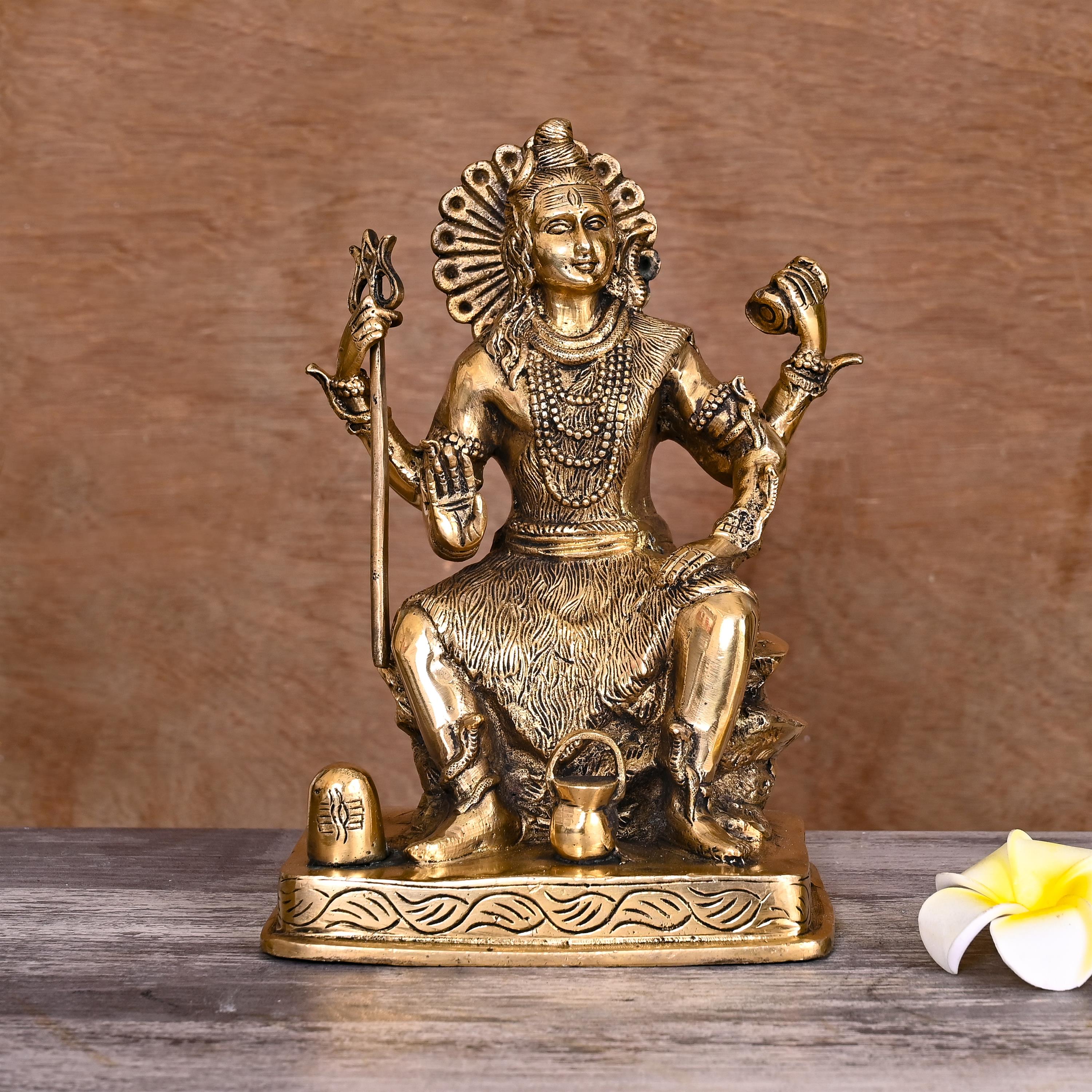 Brass Sitting Lord Shiva Statue (8.5 Inch) Vedansh Craft