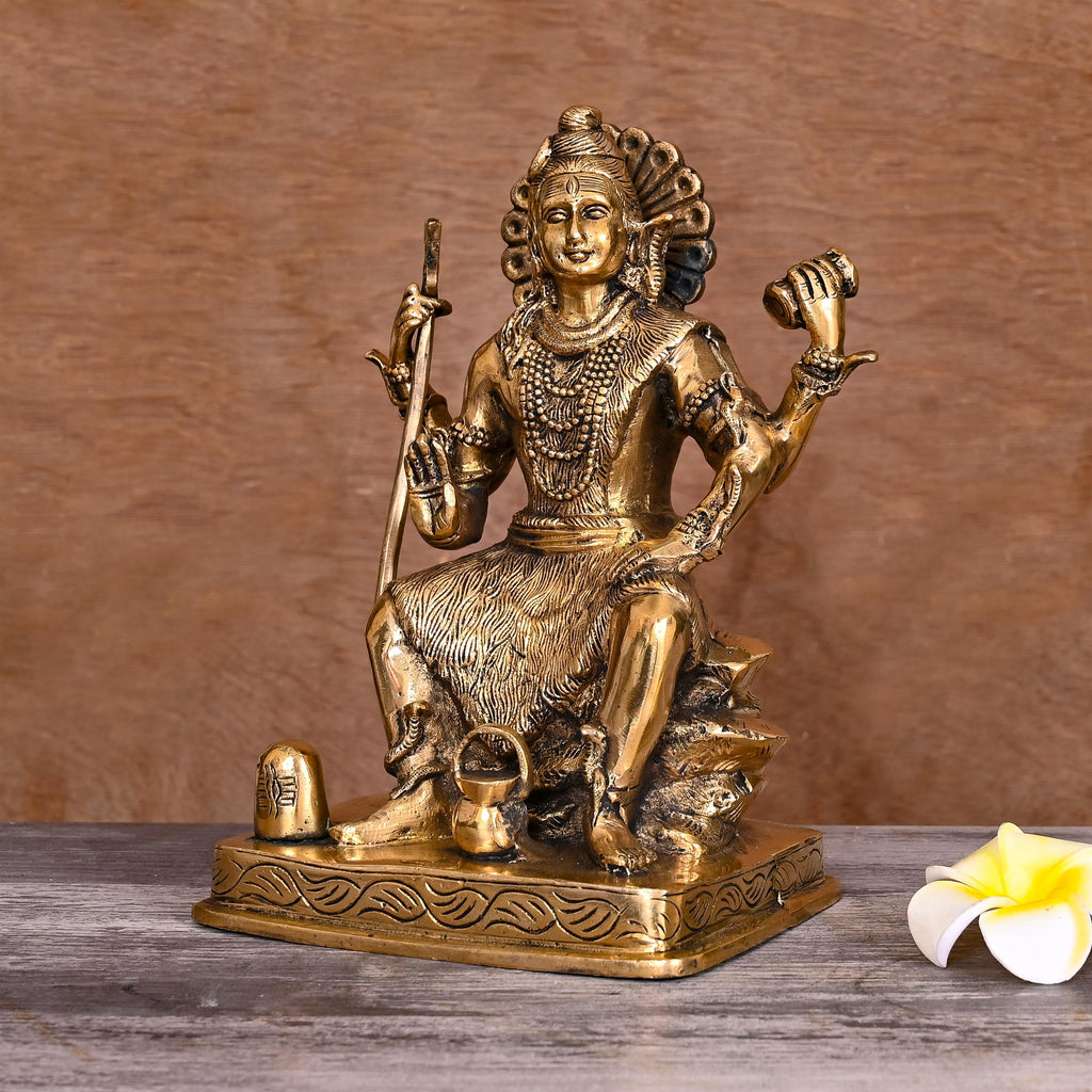 Brass Sitting Lord Shiva Statue (8.5 Inch) Vedansh Craft