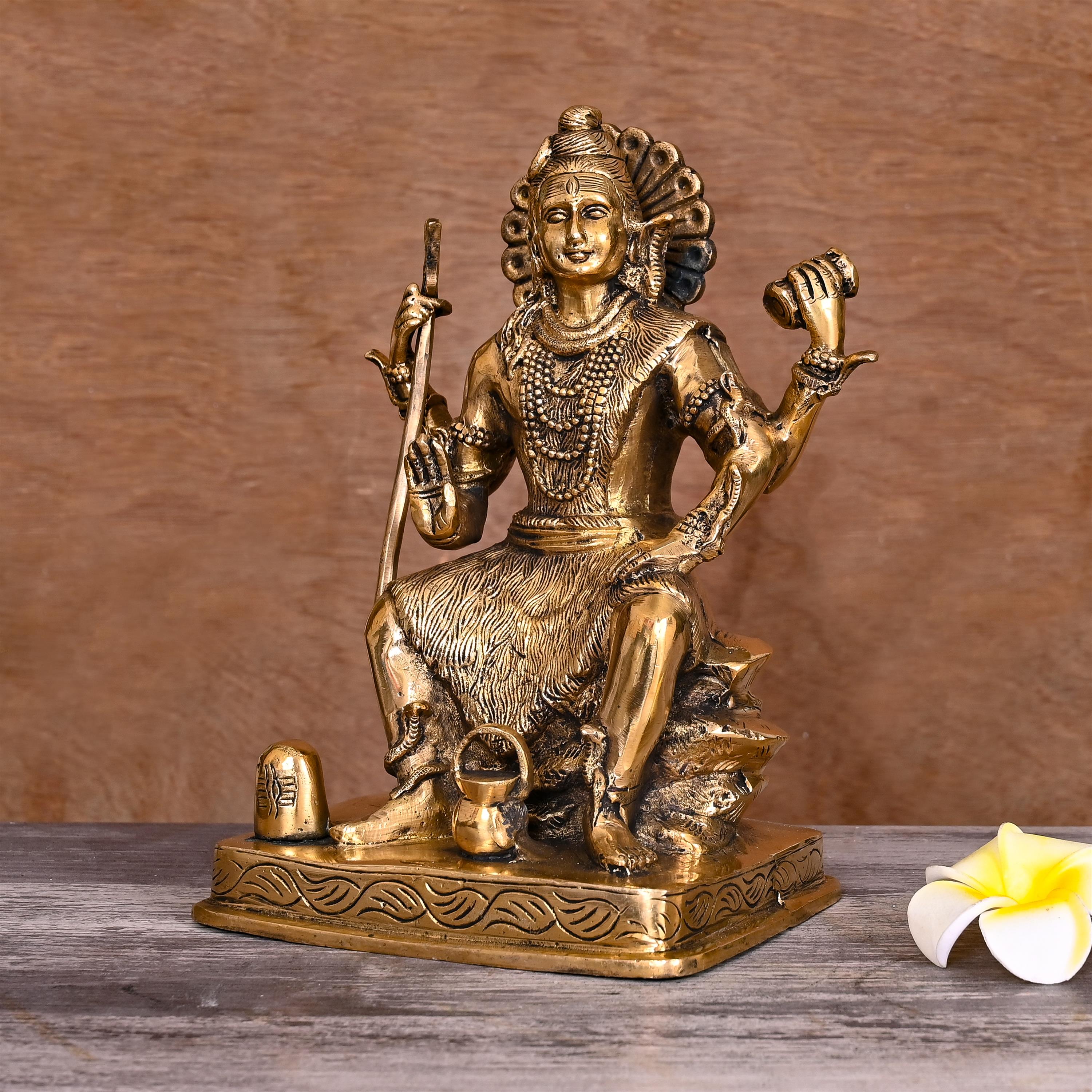 Brass Sitting Lord Shiva Statue (8.5 Inch) Vedansh Craft
