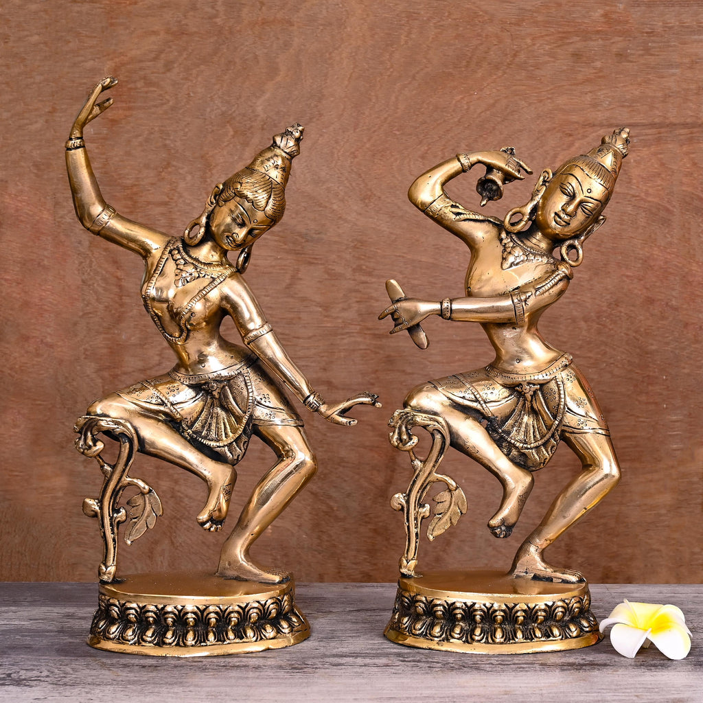 Brass Vintage Dancing Shiva Parvati Statue (15″) Vedansh Craft