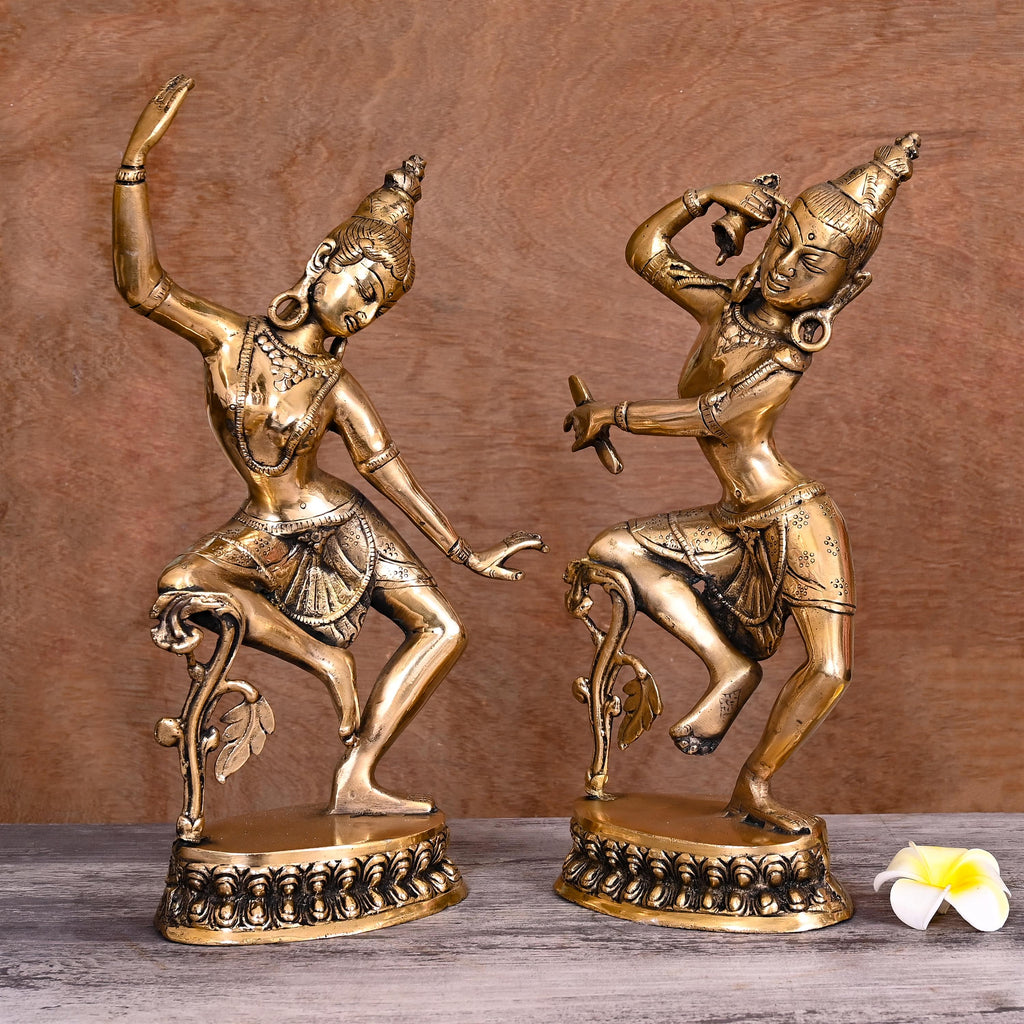 Brass Vintage Dancing Shiva Parvati Statue (15″) Vedansh Craft