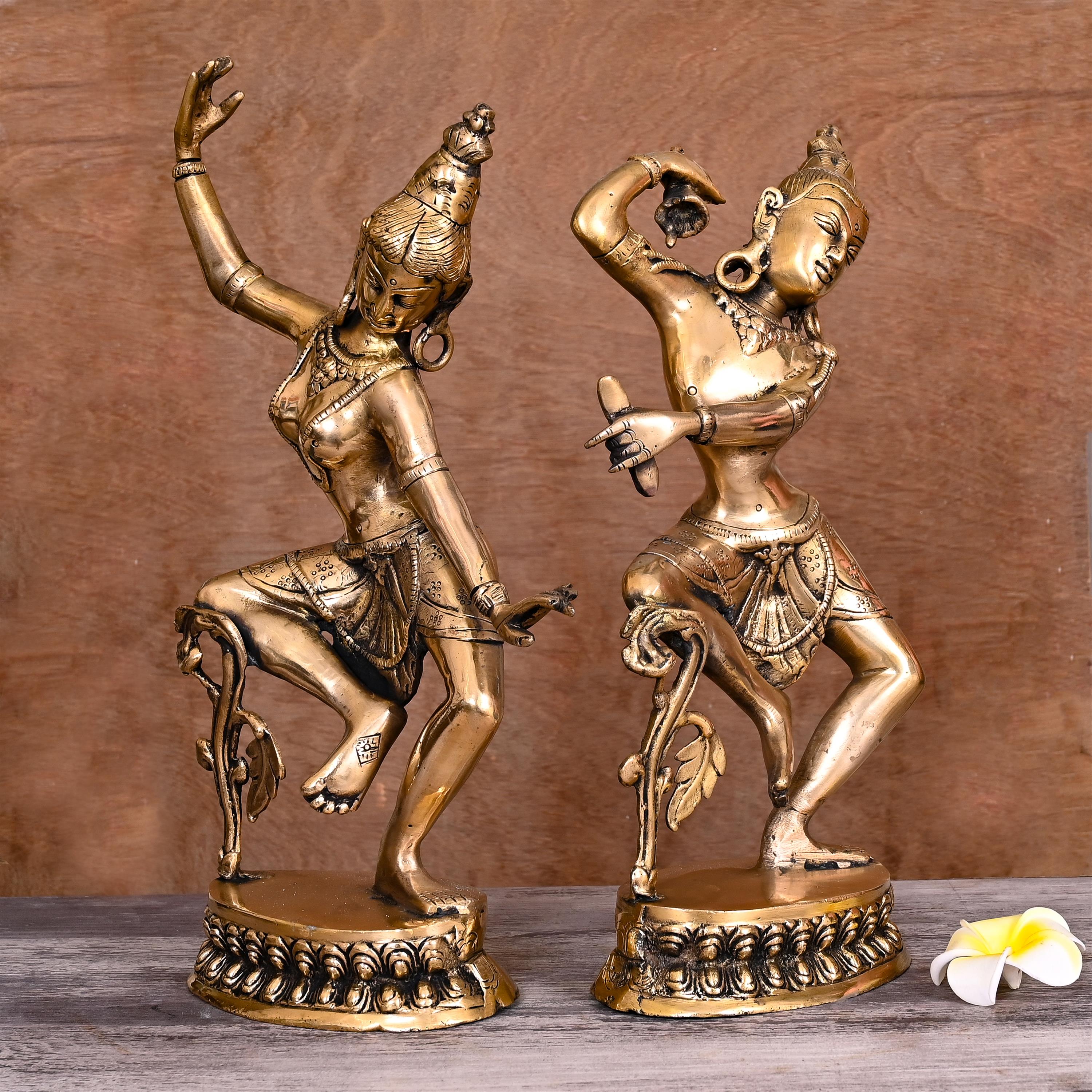 Brass Vintage Dancing Shiva Parvati Statue (15″) Vedansh Craft
