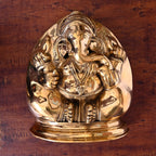 Brass Coconut Shape Ganesha Wall Hanging (13.5 Inch) Vedansh Craft