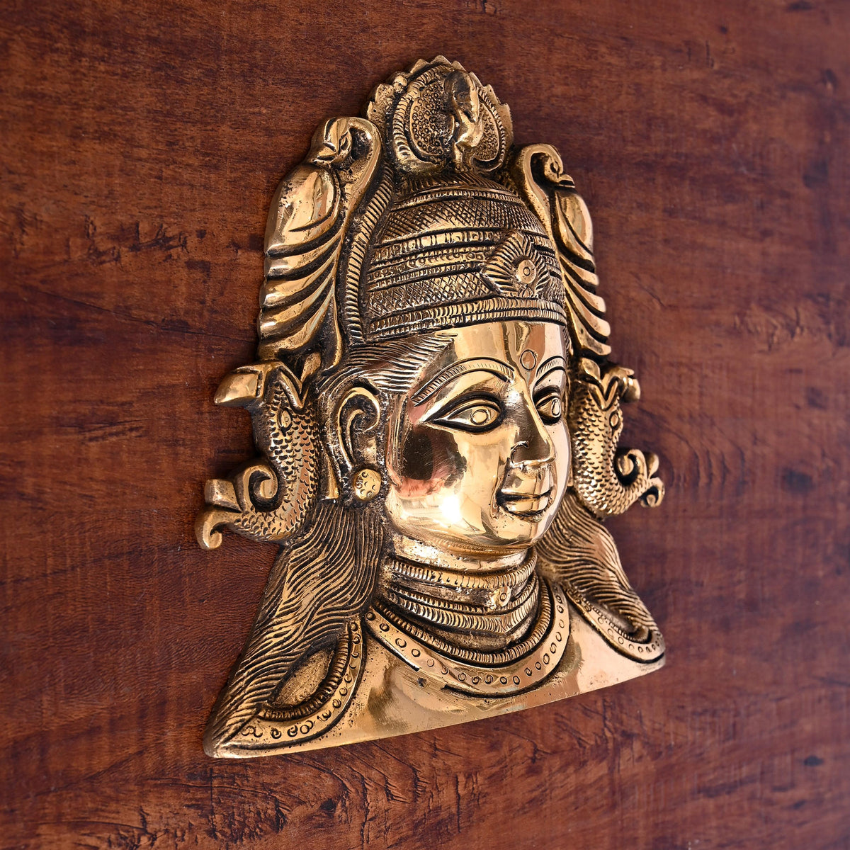 Brass Parvati Face Wall Hanging (8 Inch) Vedansh Craft
