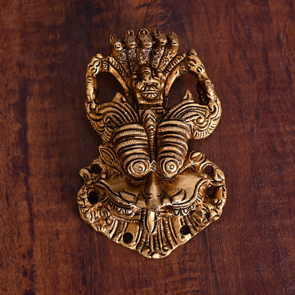 Brass Superfine Yali/kirtimukha Face Wall Hanging (4 Inch) Vedansh Craft