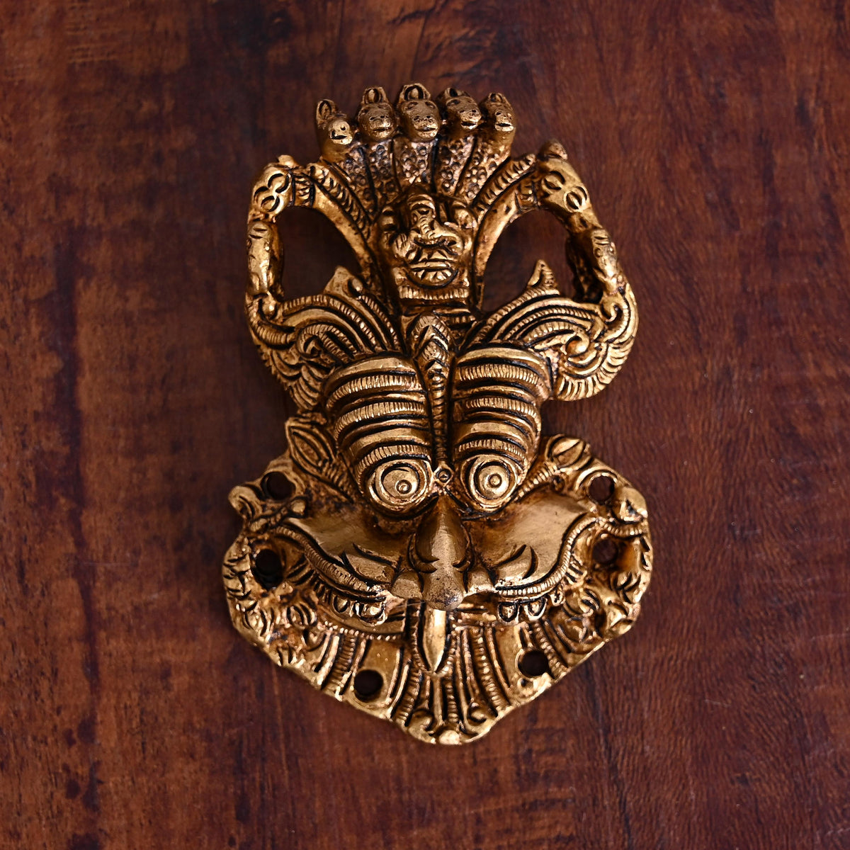 Brass Superfine Yali/kirtimukha Face Wall Hanging (4 Inch) Vedansh Craft