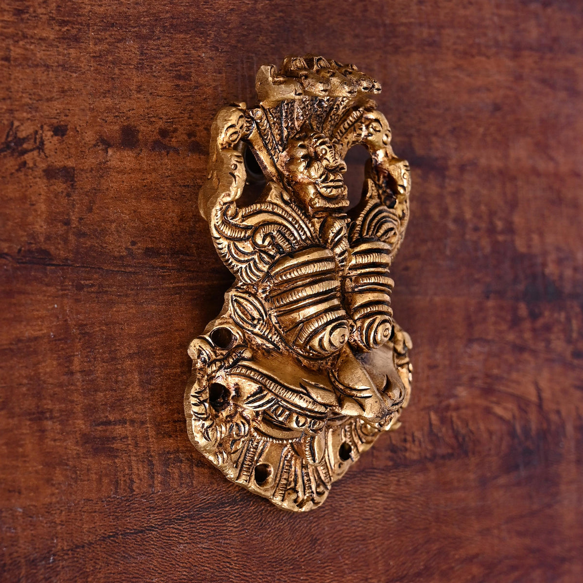 Brass Superfine Yali/kirtimukha Face Wall Hanging (4 Inch) Vedansh Craft