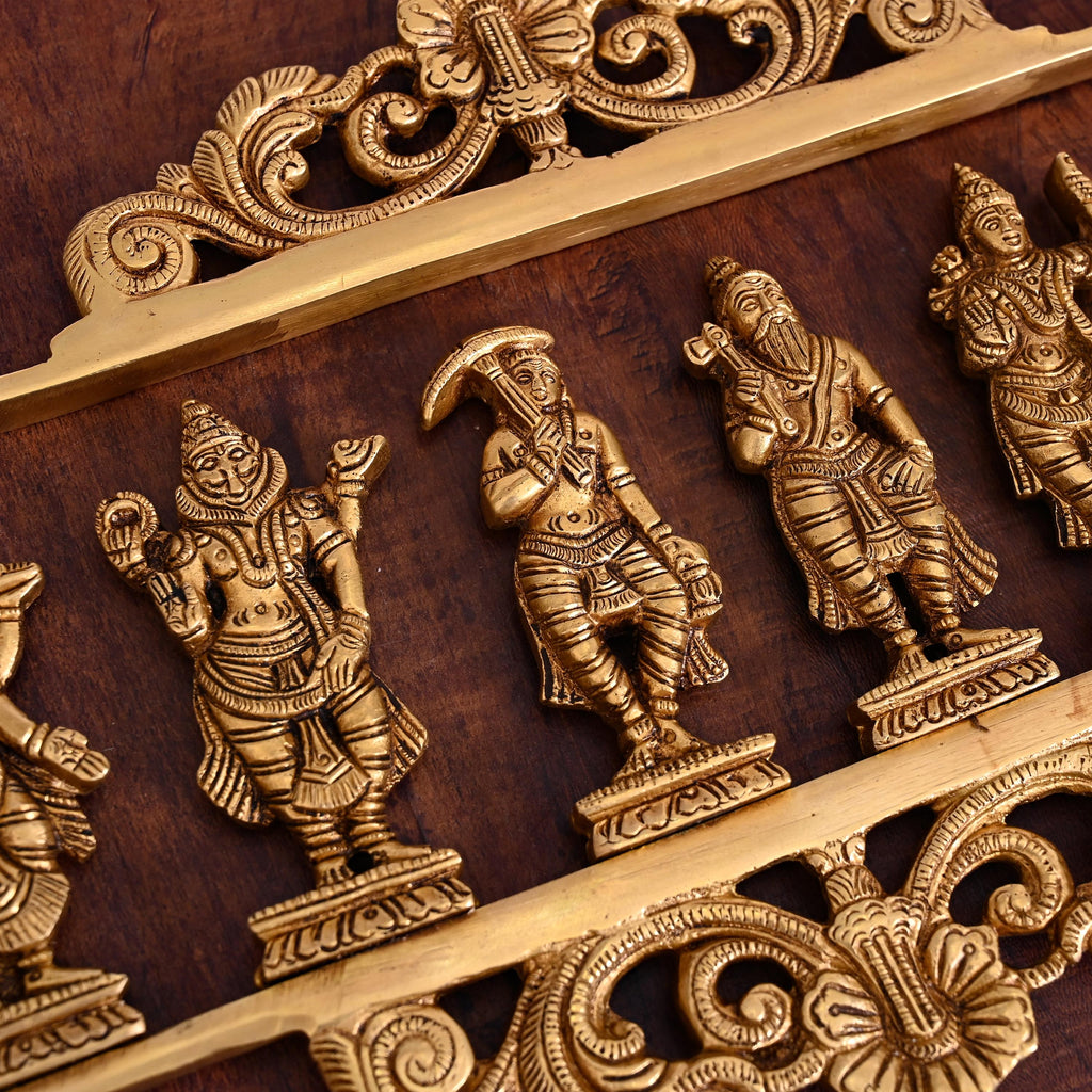 BRASS Dashavatara / VISHNU AVATAR WALL HANGING (9.5") Vedansh Craft