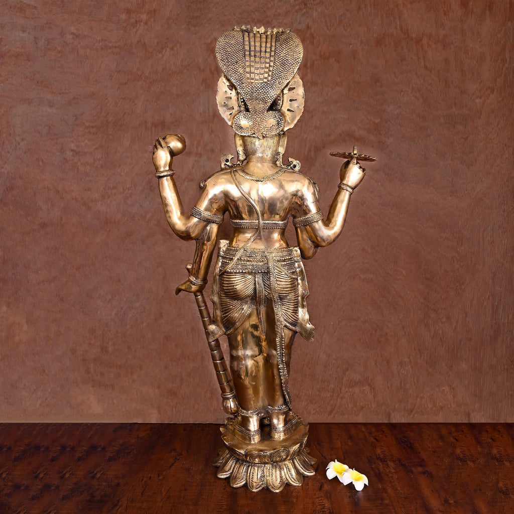 Brass Standing Lord Vishnu Statue (41 Inch) Vedansh Craft
