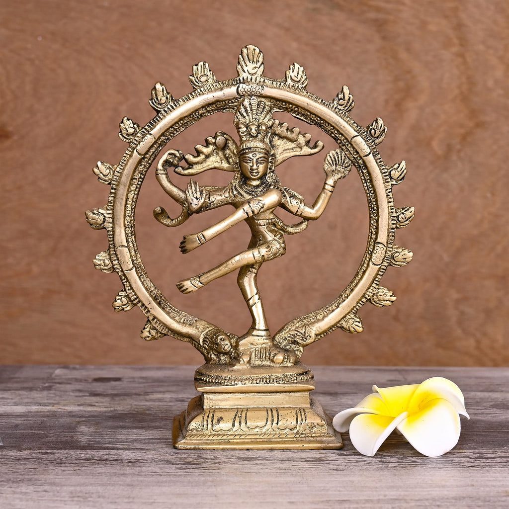 Brass Nataraja Dancing Shiva Idol (7.5 Inch) Vedansh Craft