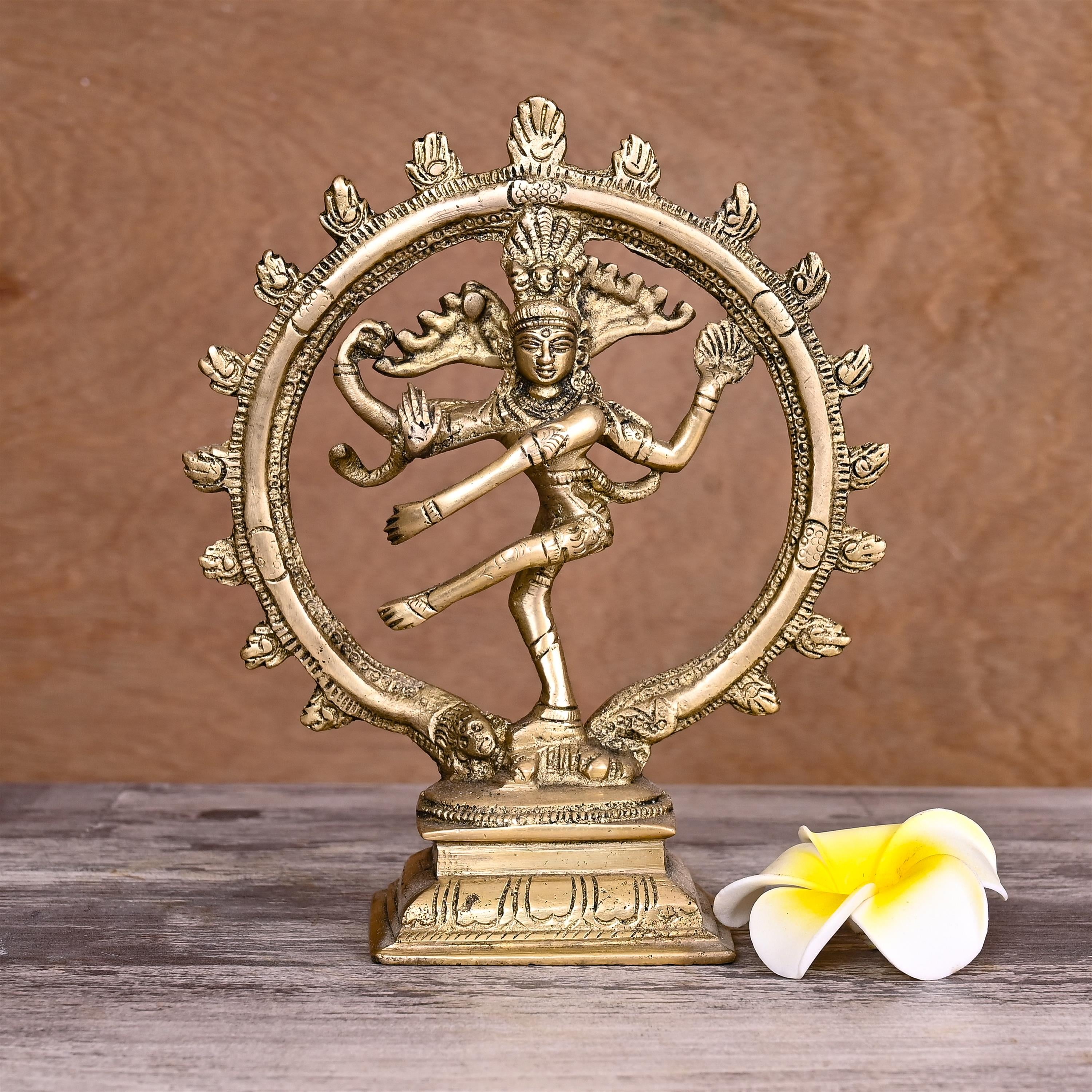 Brass Nataraja Dancing Shiva Idol (7.5 Inch) Vedansh Craft