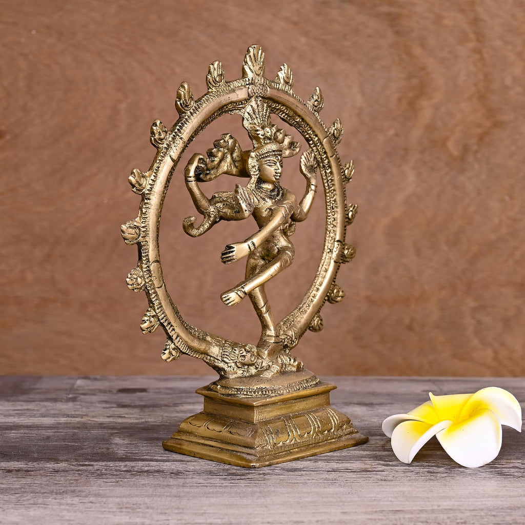 Brass Nataraja Dancing Shiva Idol (7.5 Inch) Vedansh Craft