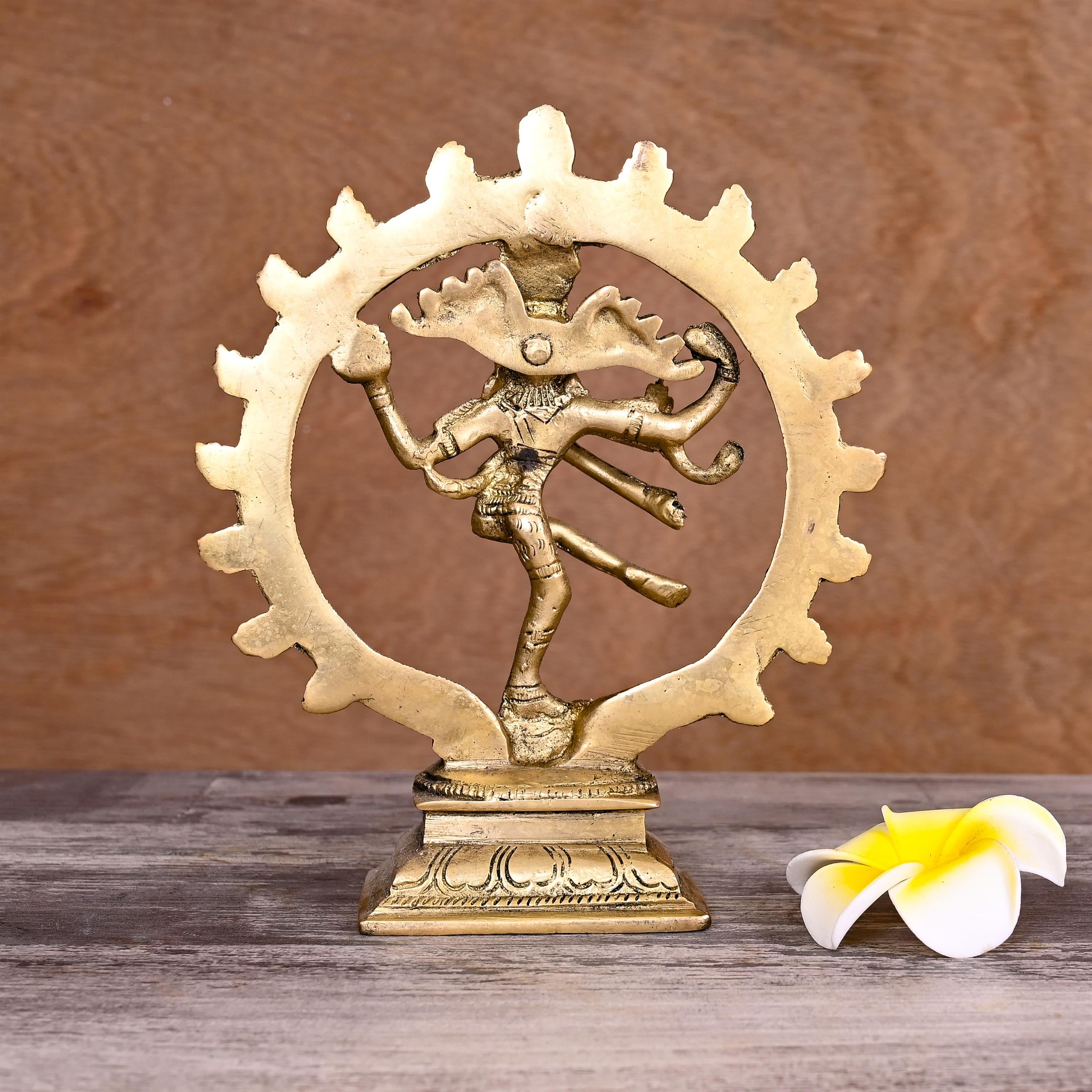 Brass Nataraja Dancing Shiva Idol (7.5 Inch) Vedansh Craft