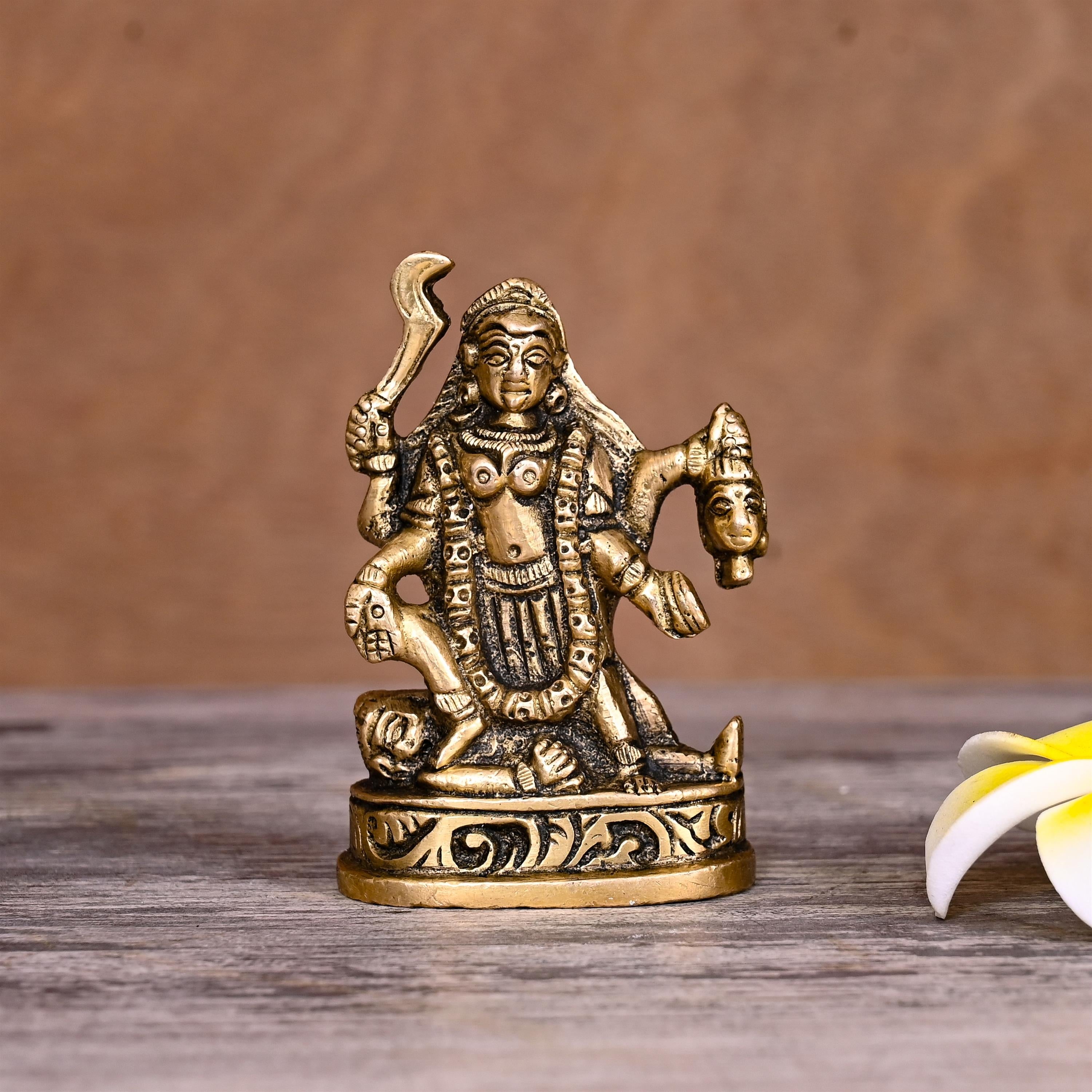 Brass Goddess Standing Kali Idol (2.5 Inch) Vedansh Craft