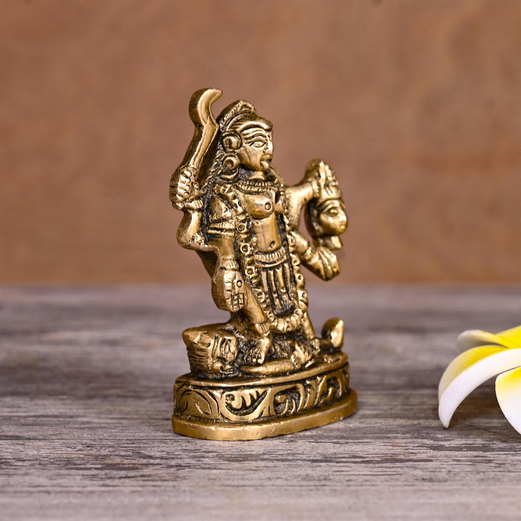 Brass Goddess Standing Kali Idol (2.5 Inch) Vedansh Craft