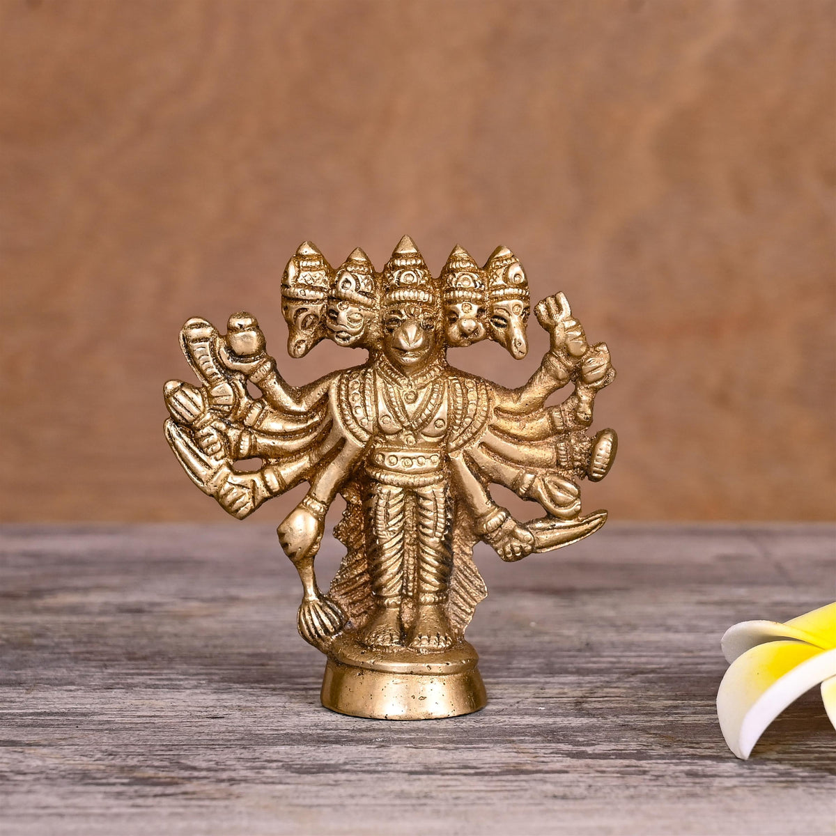 Brass Panchmukhi Hanuman Idol (4 Inch) Vedansh Craft