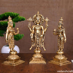 BRASS LORD BALAJI WITH SRI DEVI AND BHUDEVI SET (11.2 Inch) Vedansh Craft