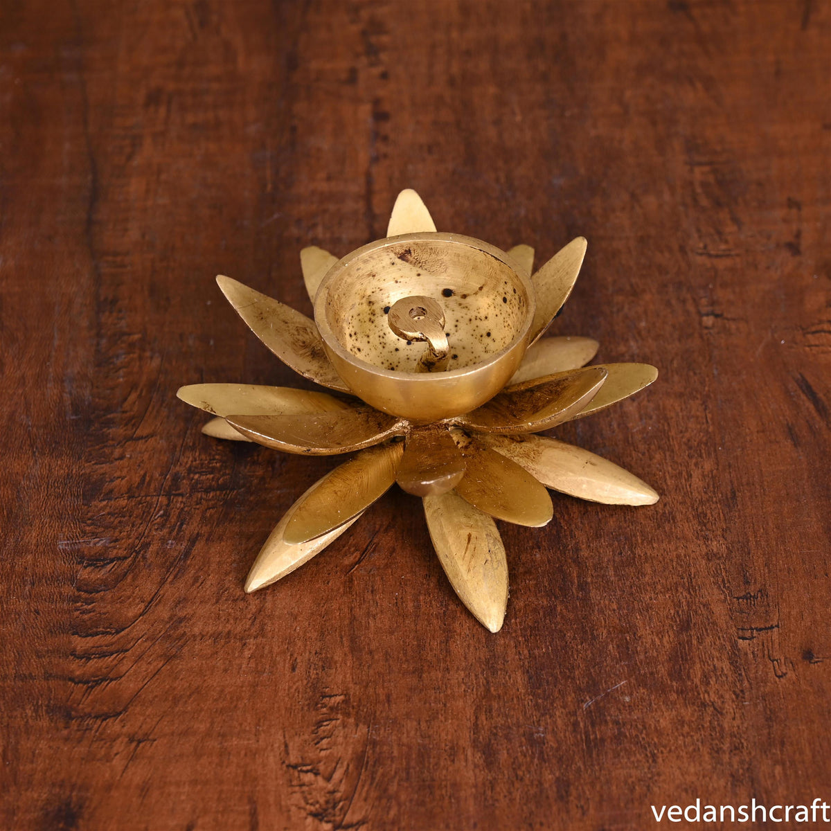 Brass Flower Akhand Diya (3 Inch) Vedansh Craft