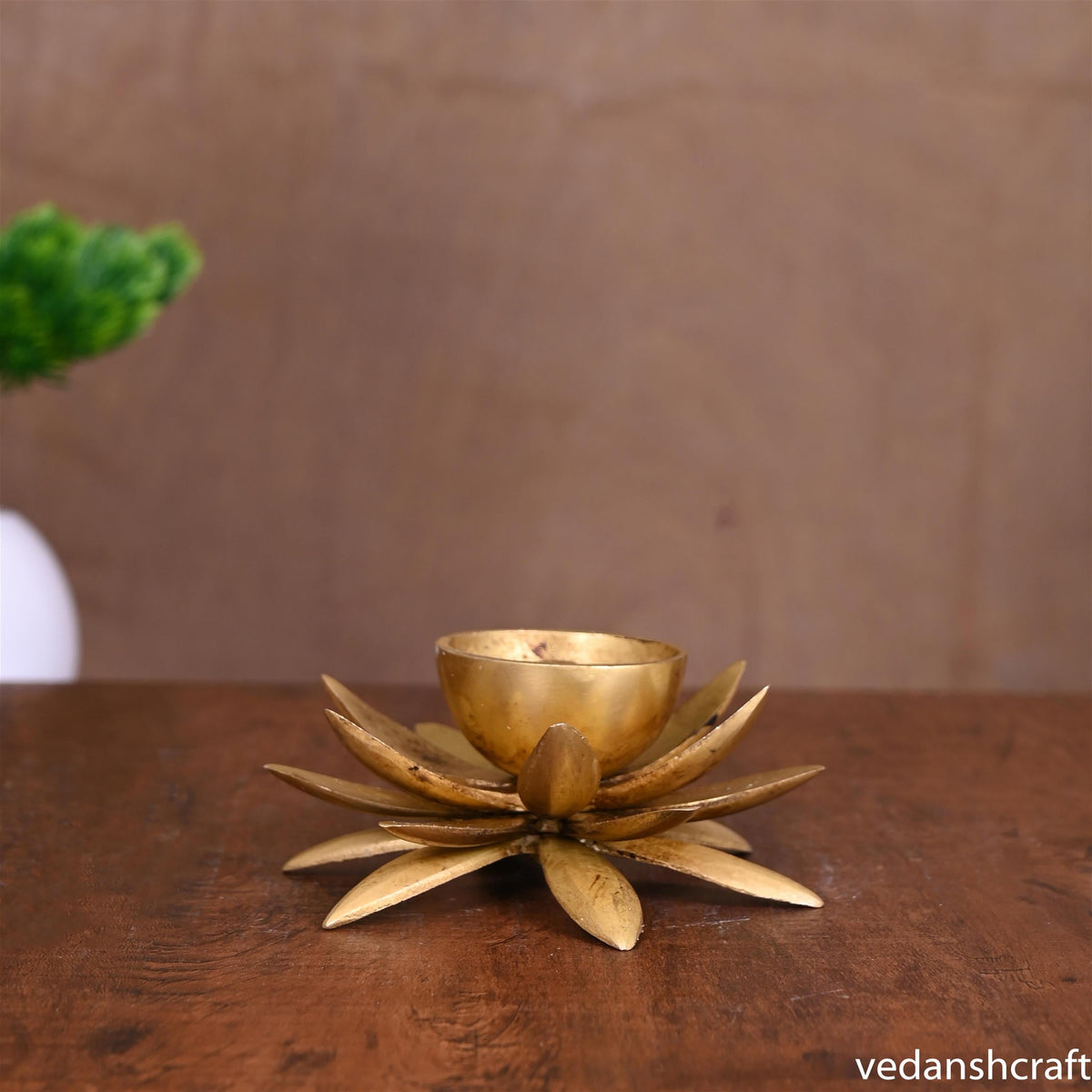 Brass Flower Akhand Diya (3 Inch) Vedansh Craft