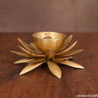 Brass Flower Akhand Diya (3 Inch) Vedansh Craft
