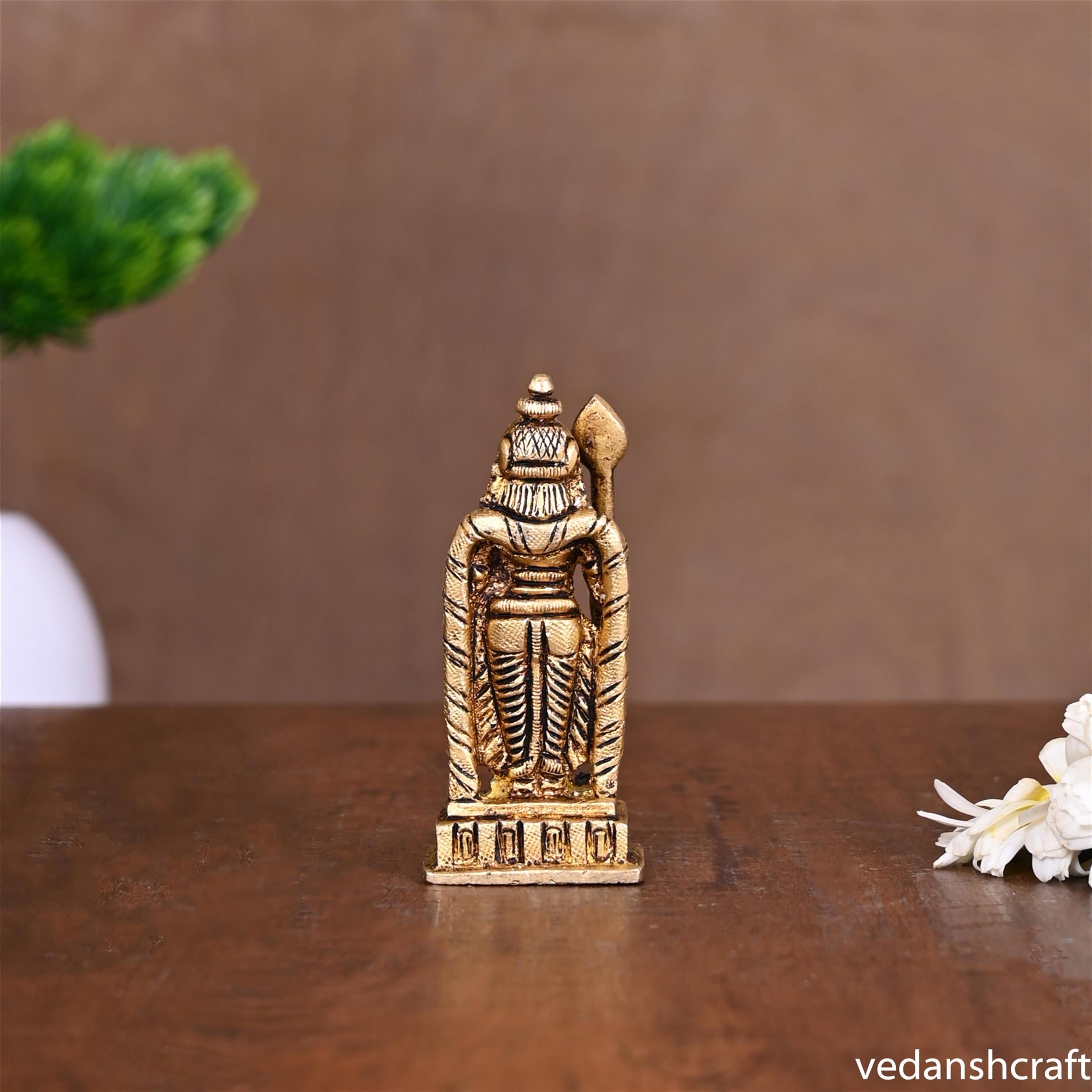 Brass Standing Lord Murugan/Kartikeya Idol (3.2 Inch) Vedansh Craft