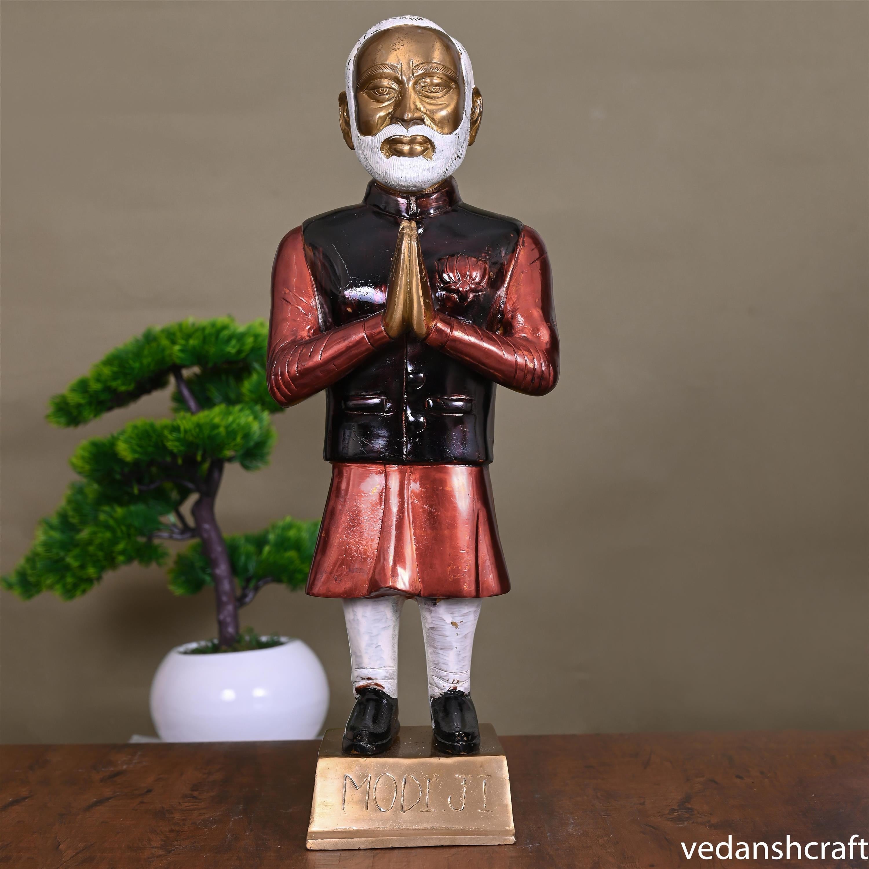 Brass Pm Narendra Modi Statue (18.5 Inch) Vedansh Craft