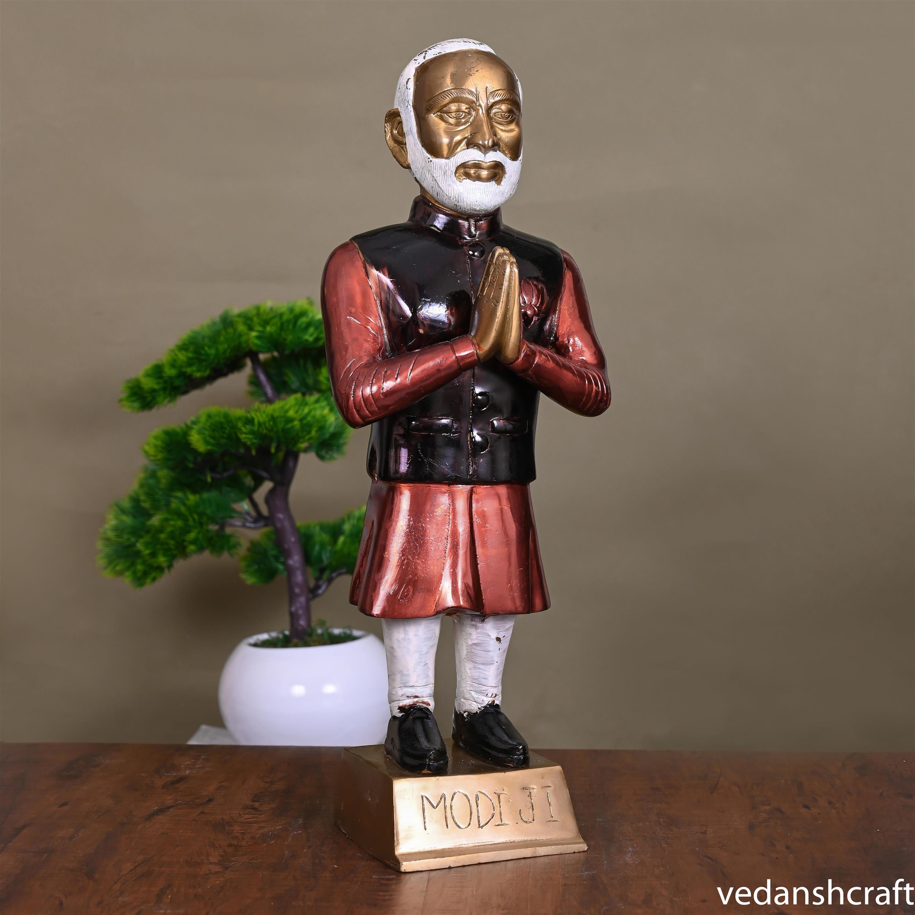 Brass Pm Narendra Modi Statue (18.5 Inch) Vedansh Craft