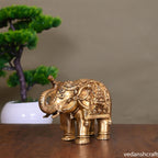 Brass Elephant Royal Statue (5 Inch) Vedansh Craft