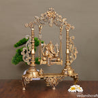 Brass Sitting Ganesha On Swing/Jhula (18.5 Inch) Vedansh Craft