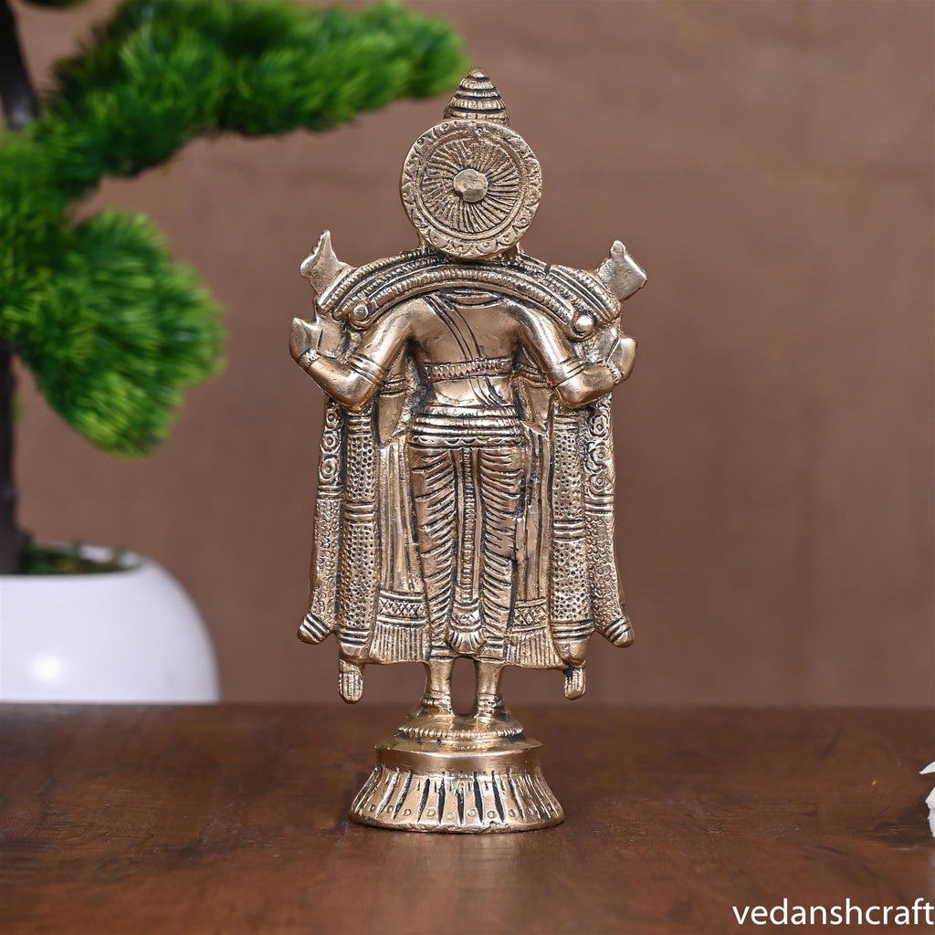 Brass Tirupati Balaji/Venkateshwar Idol (6 Inch) Vedansh Craft