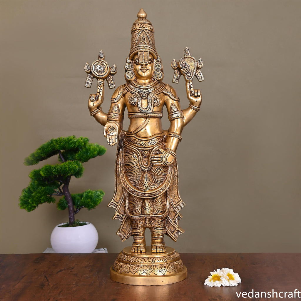 Brass Superfine Tirupati Balaji/Venkateshwar Idol (24 Inch) Vedansh Craft