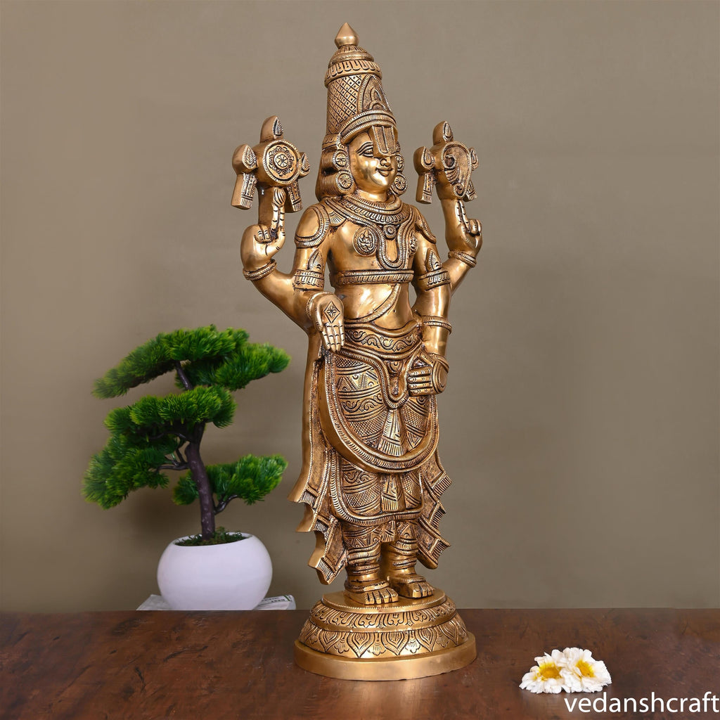 Brass Superfine Tirupati Balaji/Venkateshwar Idol (24 Inch) Vedansh Craft