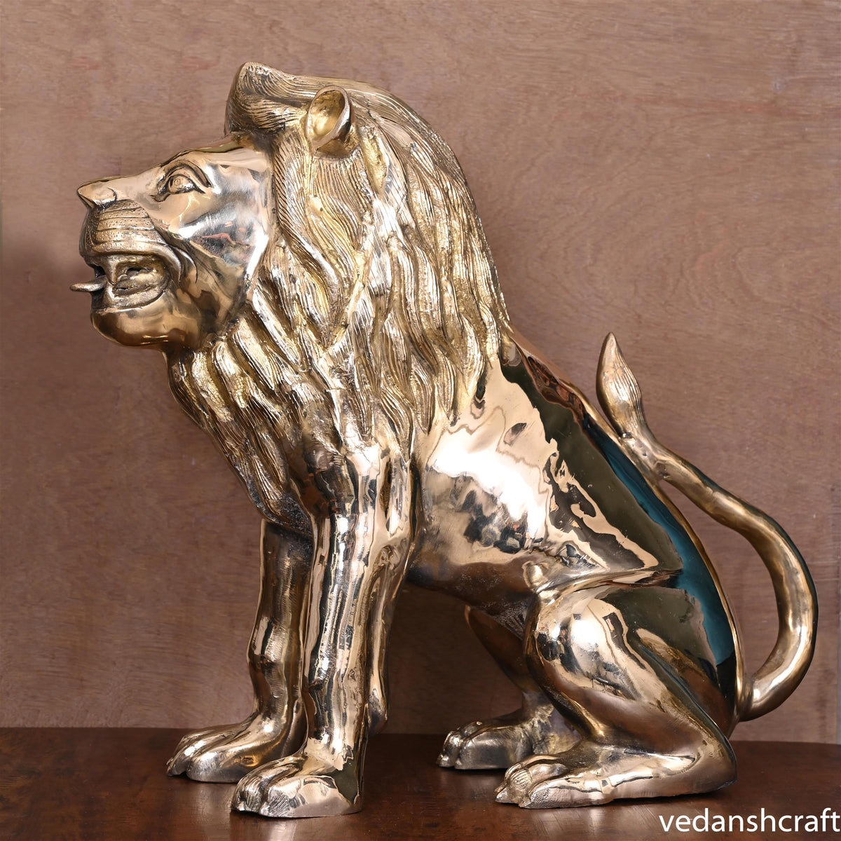 Brass Lion Statue (22 Inch) Vedansh Craft