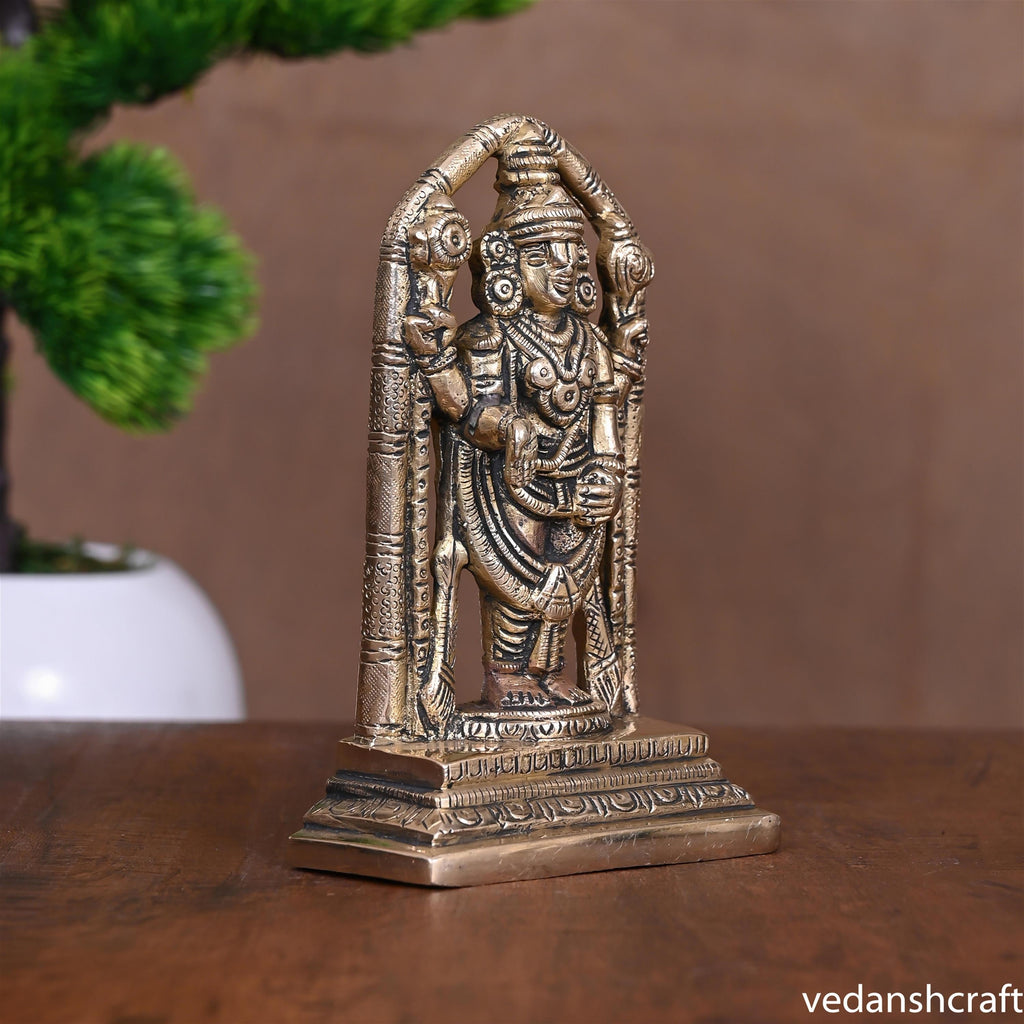 Brass Tirupati Balaji/Venkateshwar Idol (5.8 Inch) Vedansh Craft