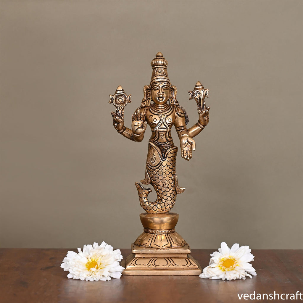 Brass Superfine Dashavatara /Vishnu Avatars Statue Set (10 Inch) Vedansh Craft