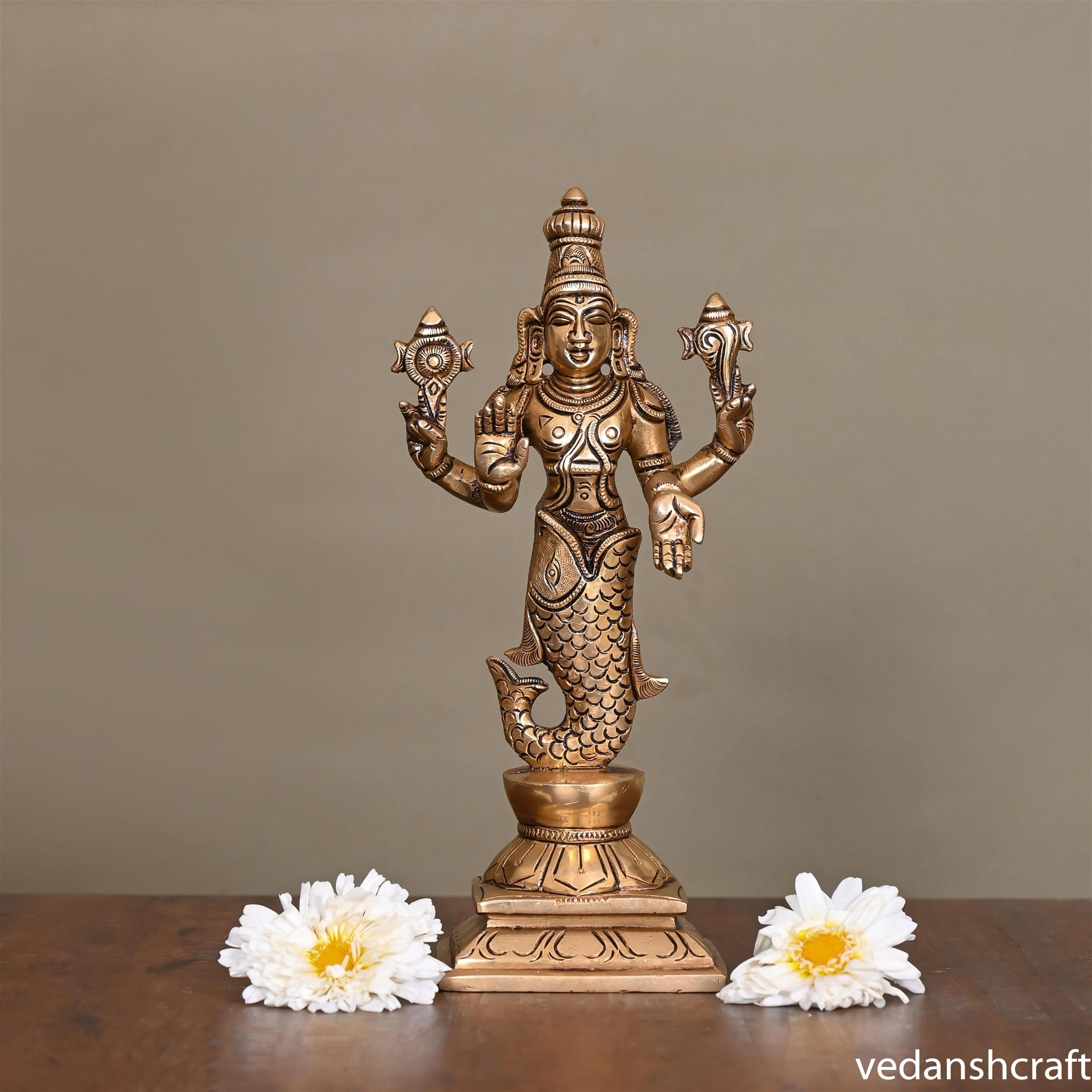 Brass Superfine Dashavatara /Vishnu Avatars Statue Set (10 Inch) Vedansh Craft