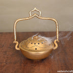 Brass Dhoop Dani & Incense Holder (7.2 Inch) Vedansh Craft