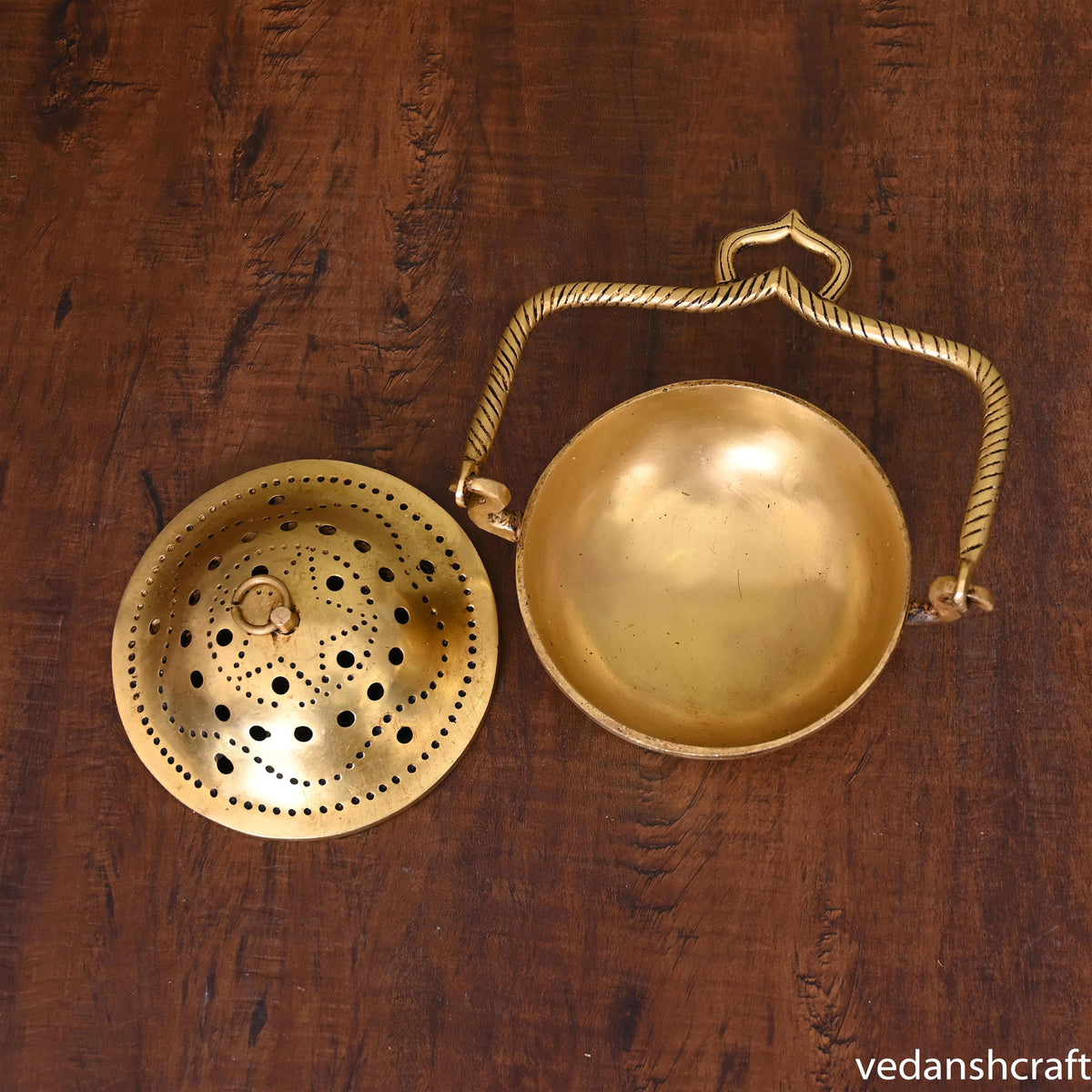 Brass Dhoop Dani & Incense Holder (7.2 Inch) Vedansh Craft