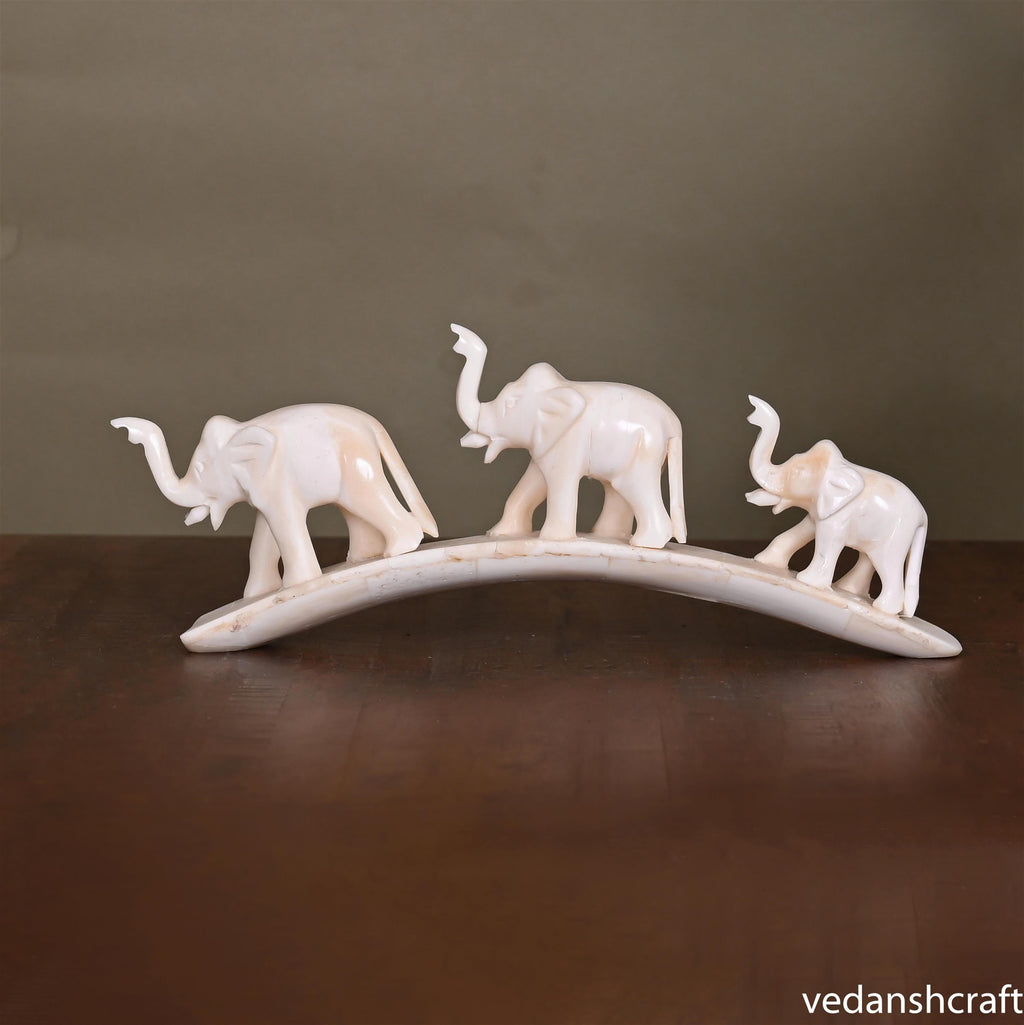 Elephant Family Showpiece (3.2 Inch) Vedansh Craft