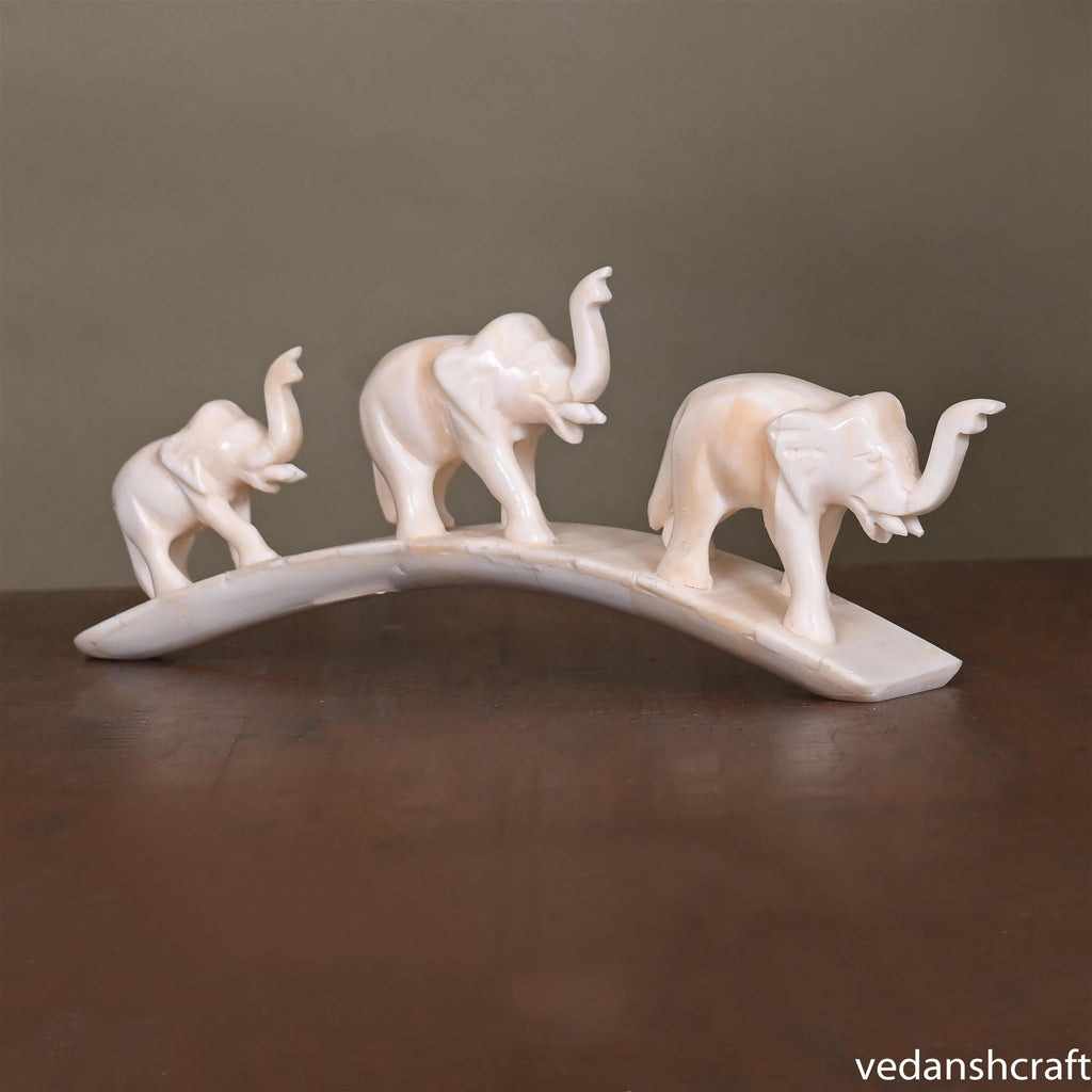 Elephant Family Showpiece (3.2 Inch) Vedansh Craft