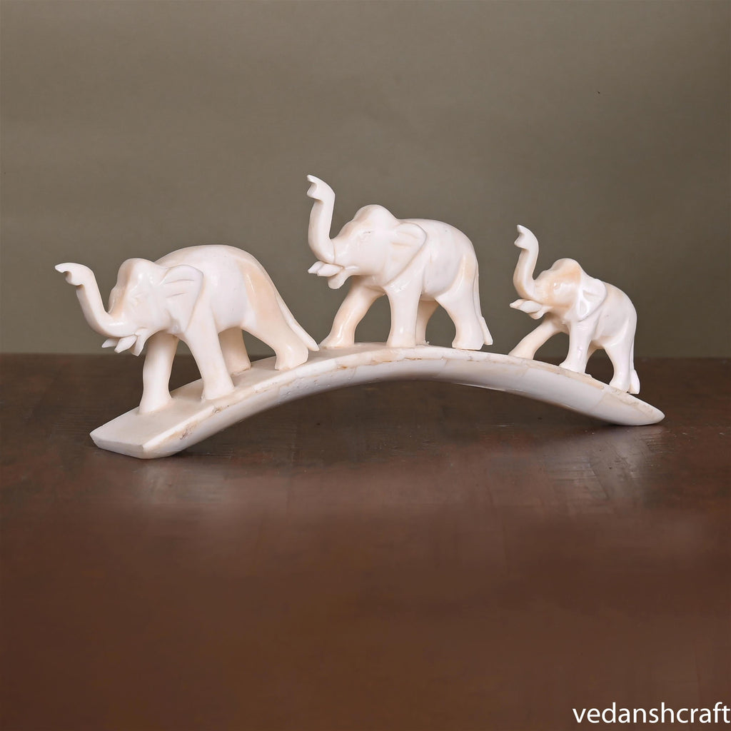 Elephant Family Showpiece (3.2 Inch) Vedansh Craft