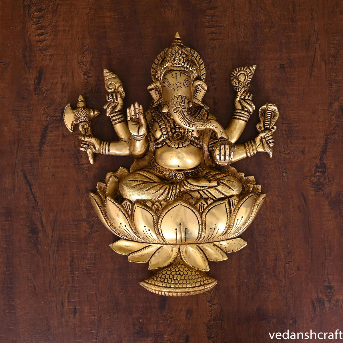 Brass Lord Ganesha Wall Hanging (13 Inch) Vedansh Craft
