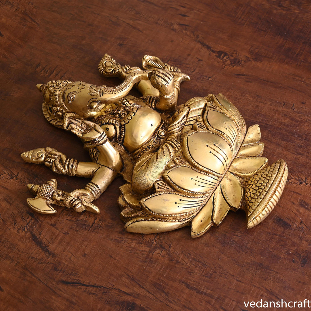 Brass Lord Ganesha Wall Hanging (13 Inch) Vedansh Craft