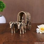 Brass Ganesha Lakshmi Double Bullock Cart (4 Inch) Vedansh Craft
