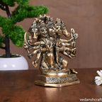 Brass Sitting Panchmukhi Hanuman Idol (7") Vedansh Craft