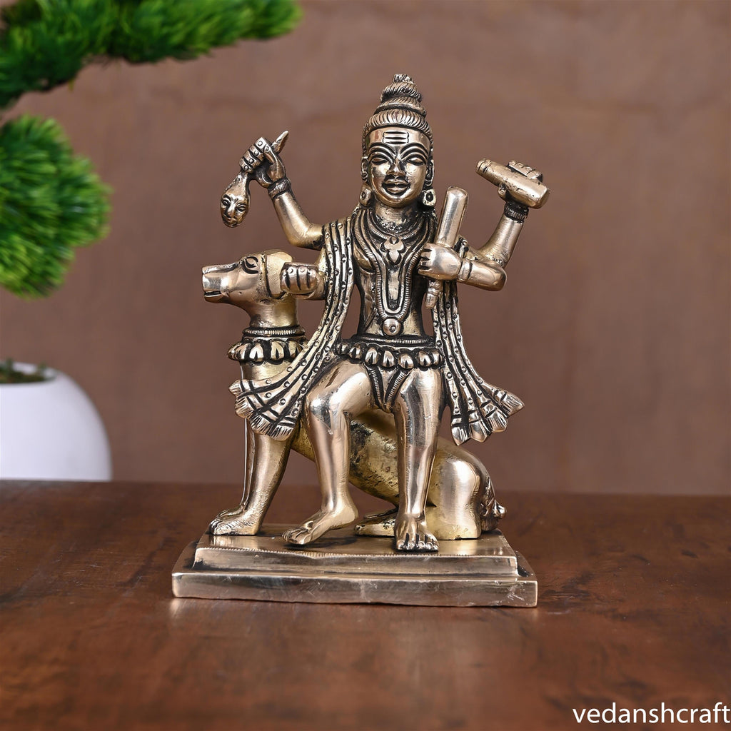 Brass Kal Bhairav Idol (6.2 Inch) Vedansh Craft